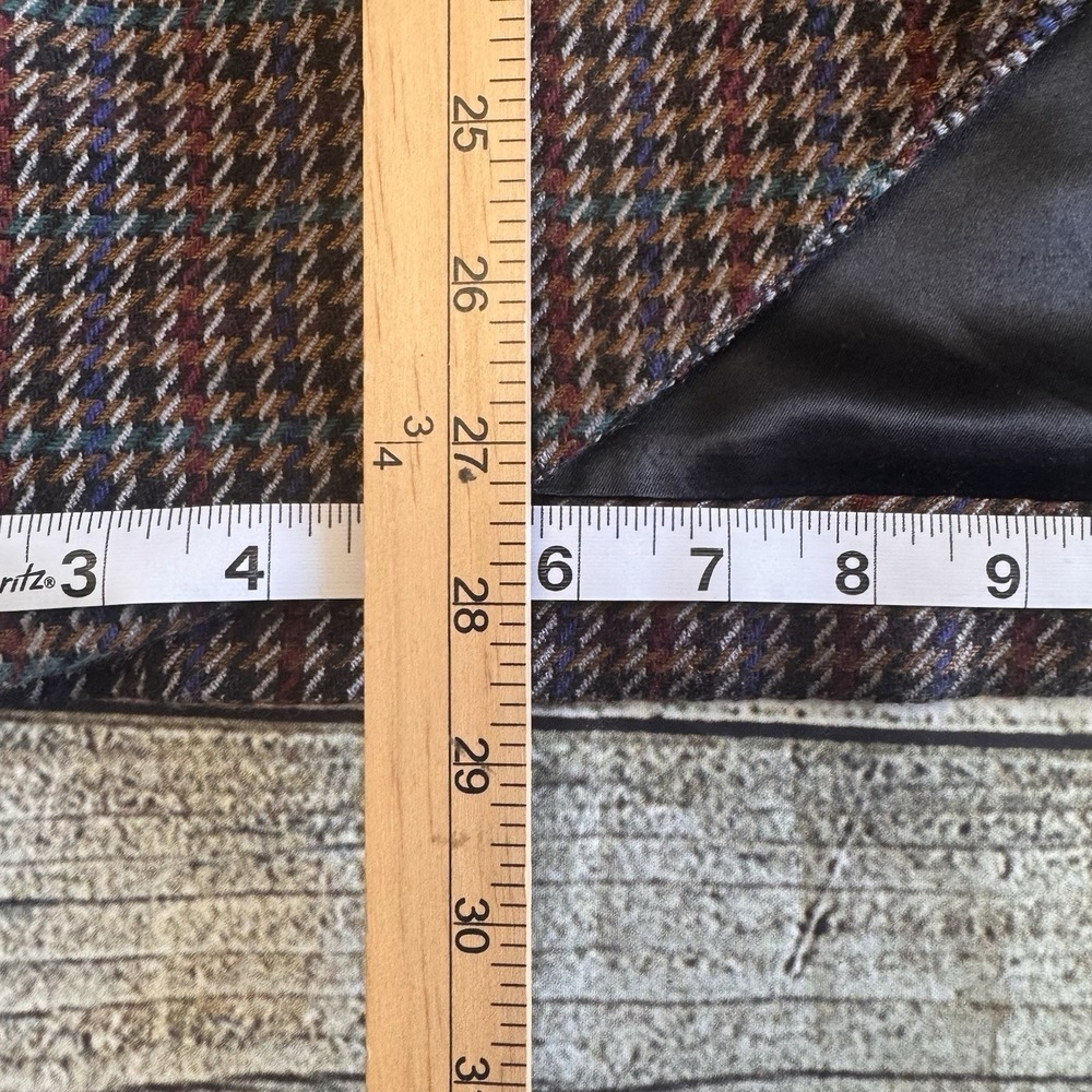 Vintage Houndstooth Tweed Jacket Women's Medium Draped Shawl Collar Open Front - Picture 12 of 16